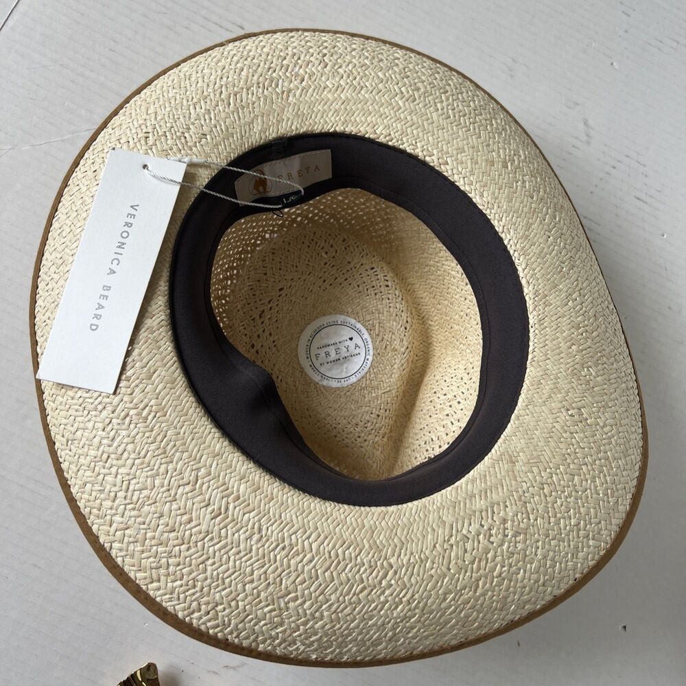 Freya Palm Sz L Hat UPF 50 Handmade Natural 100% Straw NWT Great gift - Picture 4 of 9